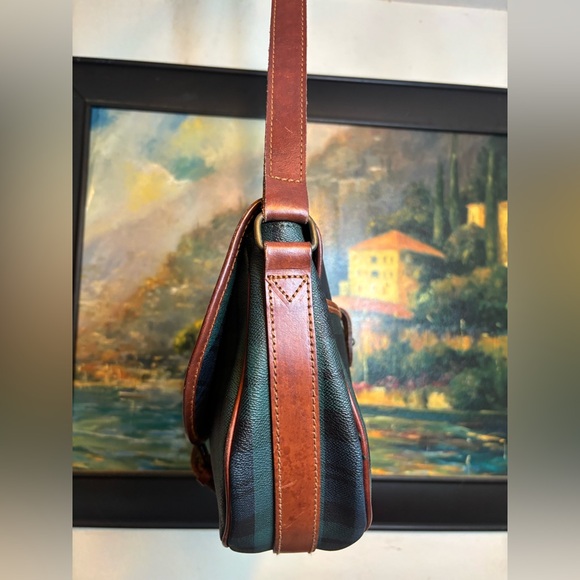 Polo Ralph Lauren Leather-Trimmed Canvas Saddle Shoulder Bag Vintage Authentic - Picture 13 of 17